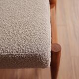 Armchair and ottoman in boucle fabric by H. Lis