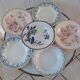 Lot de 6 assiettes creuses Terre de Fer dépareillées Gien et St Amand fin XIXème