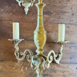 Paire d’appliques double feu anciennes en bronze- art nouveau
