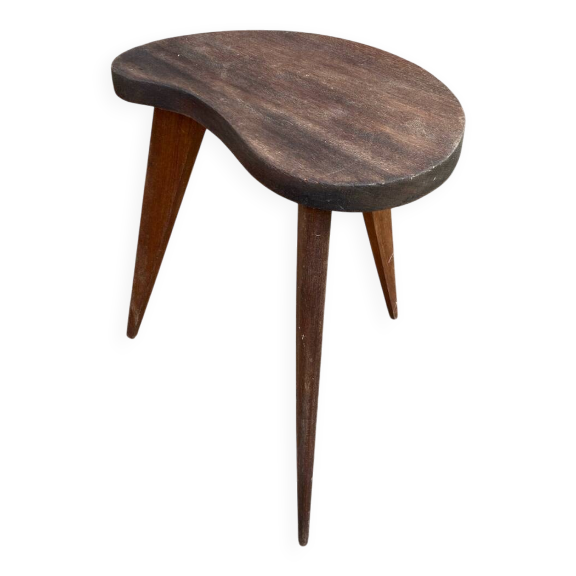 Teak stool in a bean shape