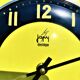 Pendulum, Yellow JAPY Formica wall clock from the 60s VINTAGE
