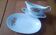 Sauceboat and dish in Bavarian porcelain by Bareuther from the year 1970.