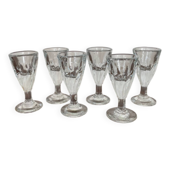 6 19th century liqueur glasses