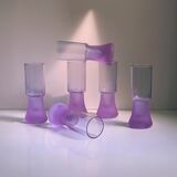 6 heavy stem Alexandrite Wine Glasses - Space Age 1970s