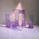 6 heavy stem Alexandrite Wine Glasses - Space Age 1970s