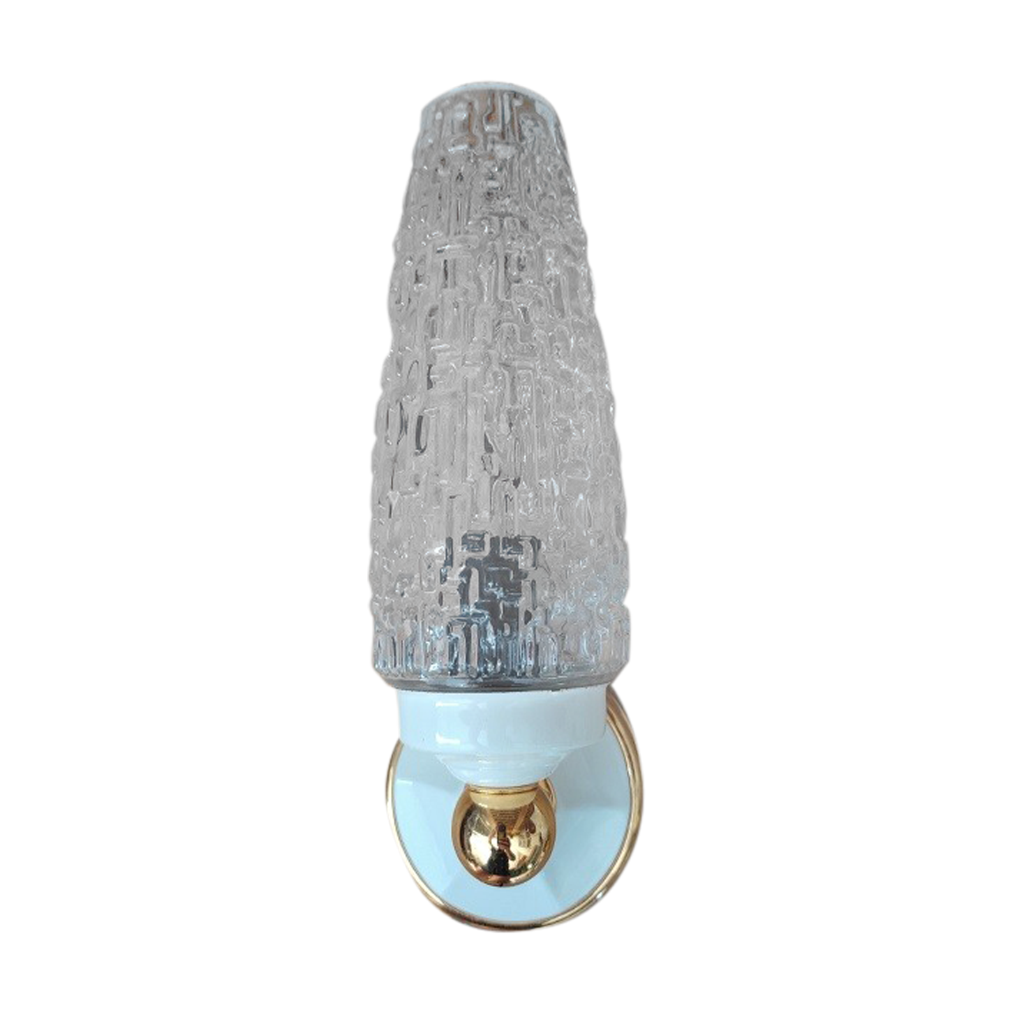 Wall lamp base brass tulip in vintage antique molded glass