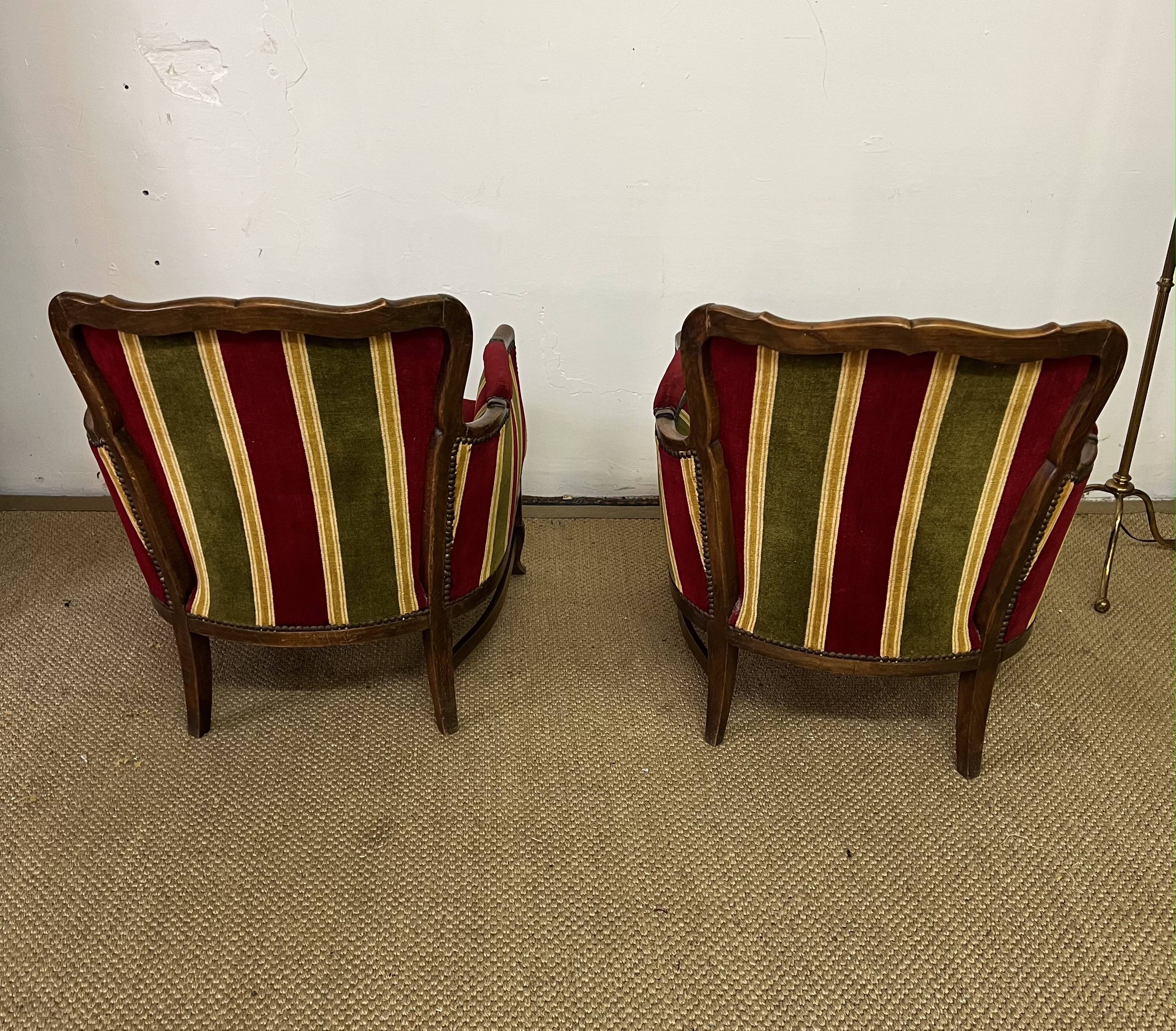 Pair of vintage convertible armchairs