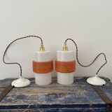 Pair of vintage suspensions electrified to nine