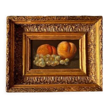 Still Life with Peaches and White Grapes