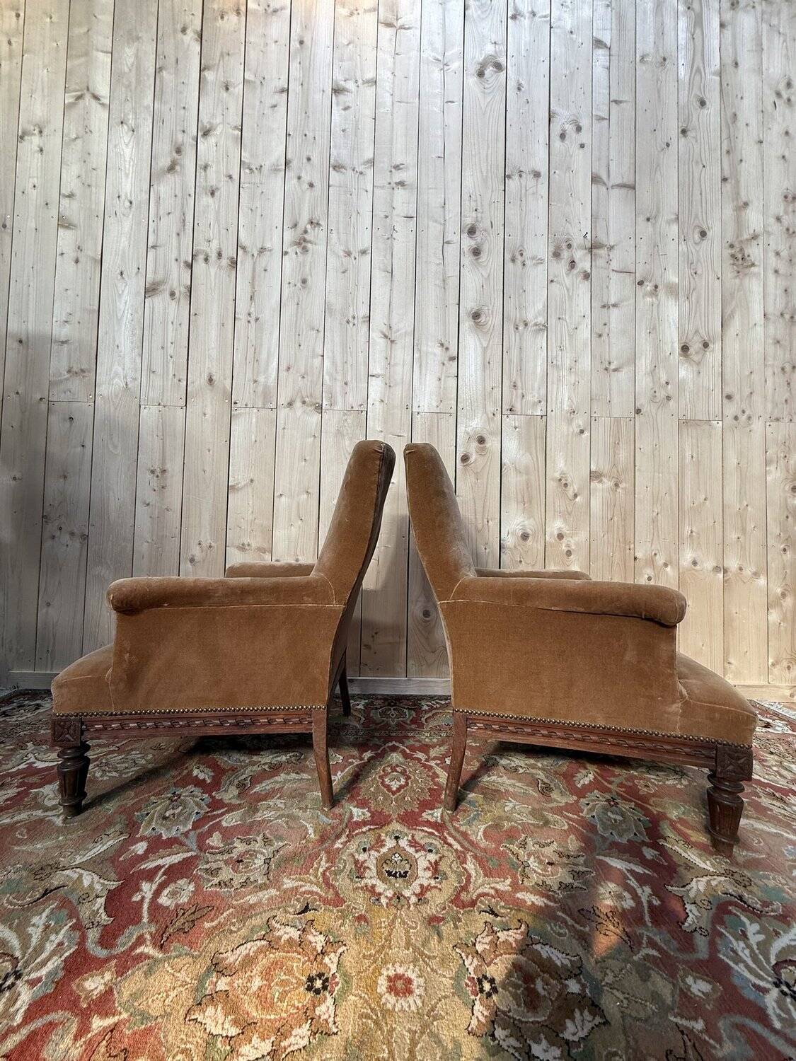 Pair of Louis XVI style armchairs