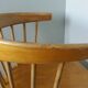 Fauteuil en bois, pieds compas, style scandinave, Baumann ou Thonet