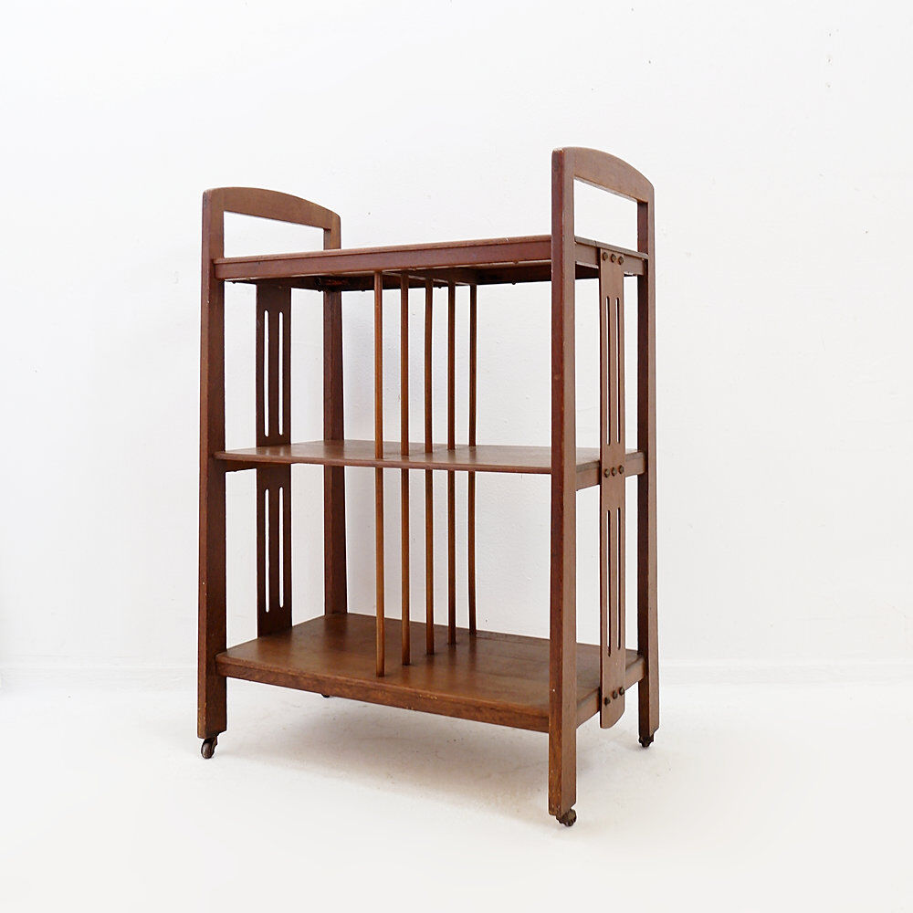 Art Deco shelf - Magazine rack on wheels