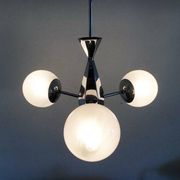 Art Deco Metal and Glass Chandelier