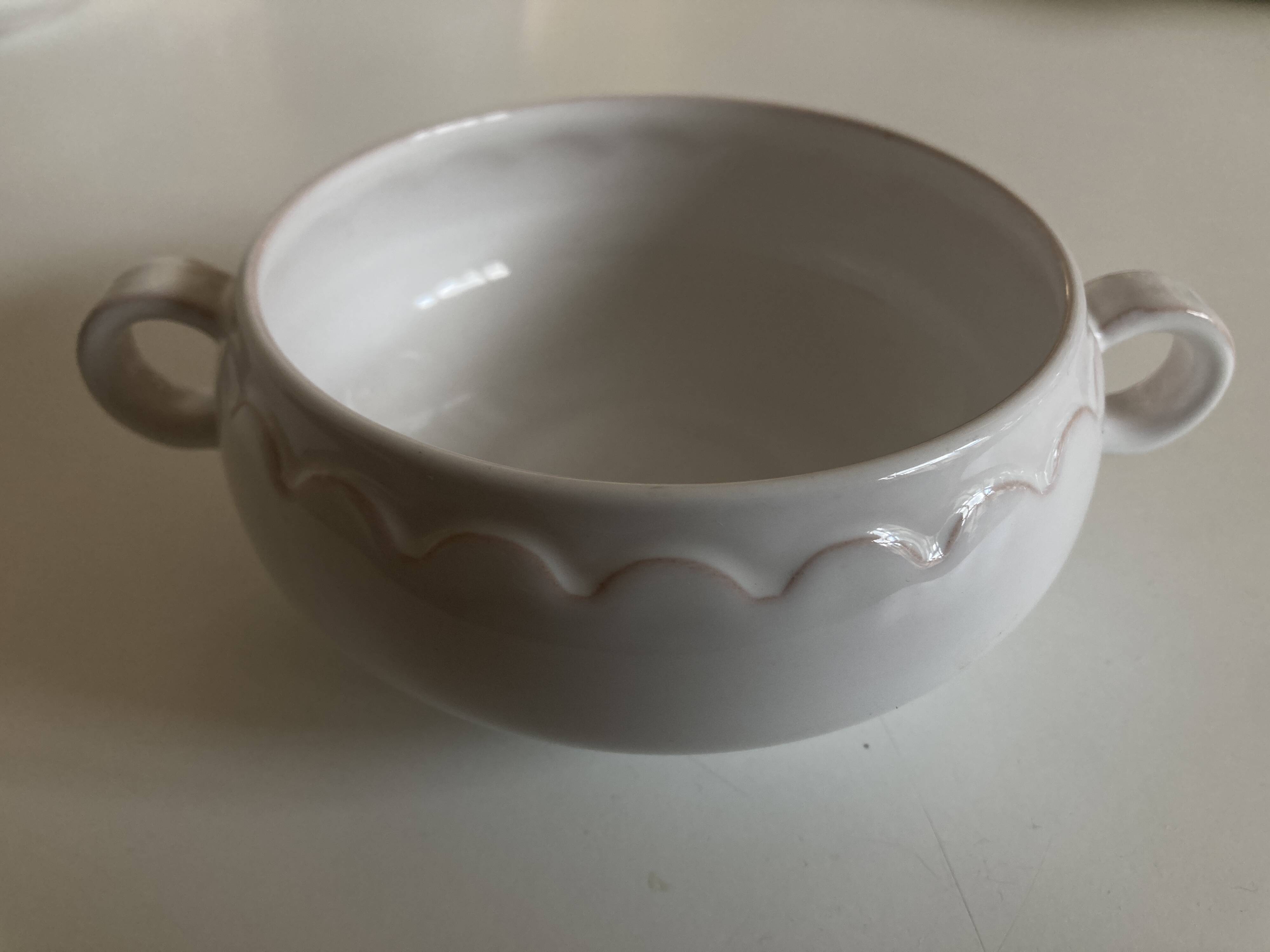 Set of 10 hollow Festons ear bowls by Pierre Motton for Gien 1970