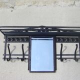 Art deco wrought iron wall coat rack