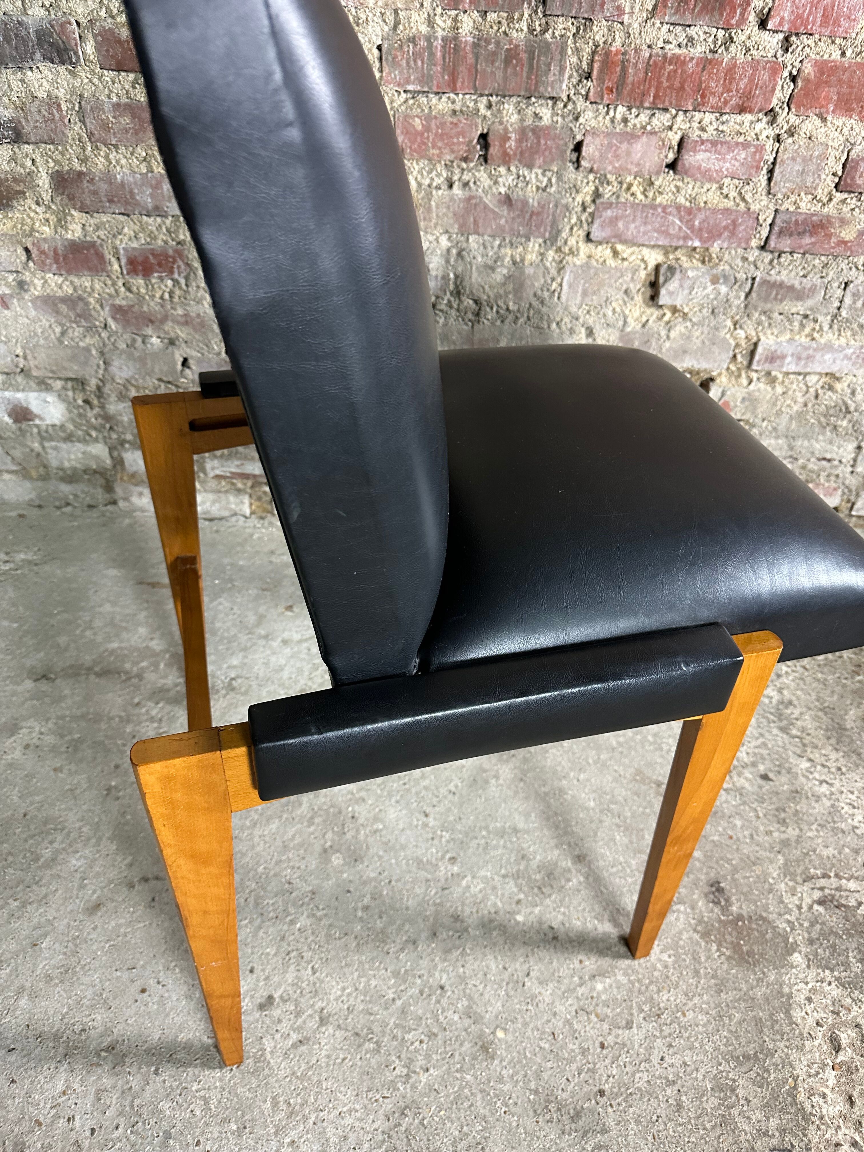 Armchair with vintage system 1950 in wood and imitation