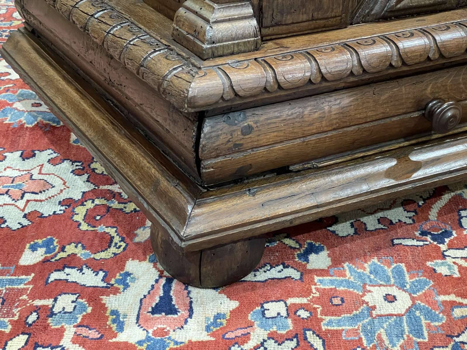 Late 17th century Renaissance oak chest transformed into a sideboard