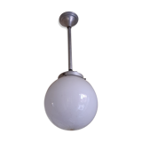 White glass art deco globe hanging