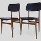 Pair of Scandinavian chairs in beech wood and skai from the 50s