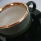 Tasses et sous tasses à café de bistrot vertes  "Helvetia"  , en porcelaine