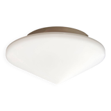 Round white glass ceiling lamp, Penko Pieńsk, Poland 1970s