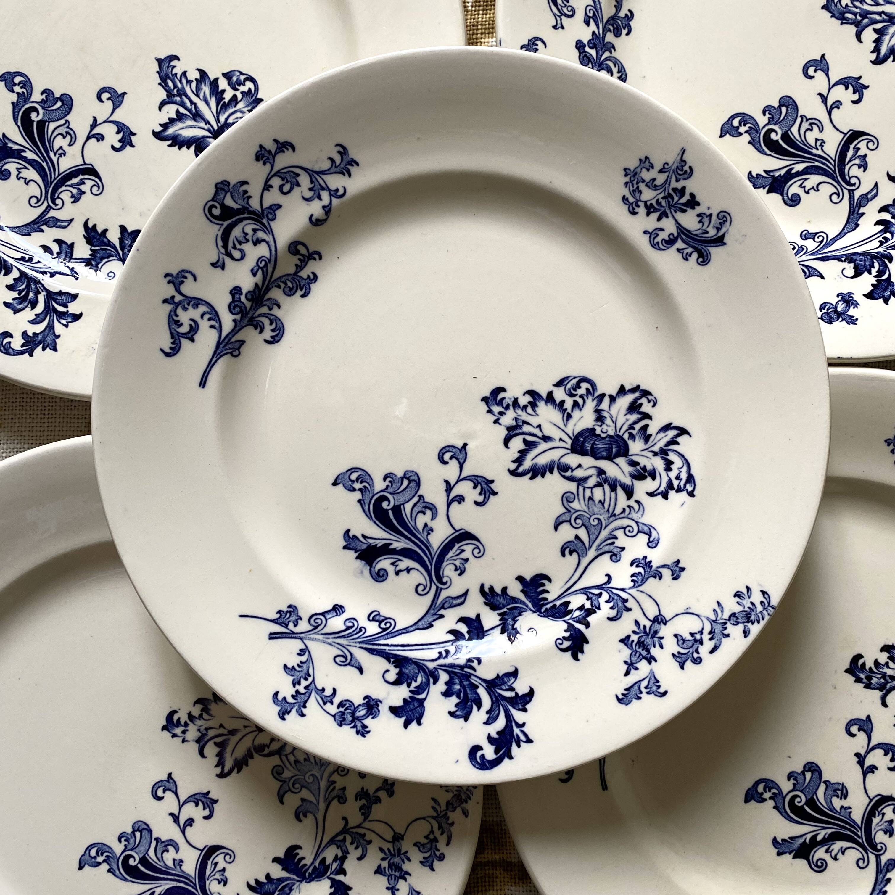 Sarreguemines ironstone flat plates, Damascus model