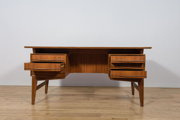Bureau en teck autonome des années 1960, style mid-century