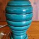 Vintage 50s bedside lamp in green ceramic
