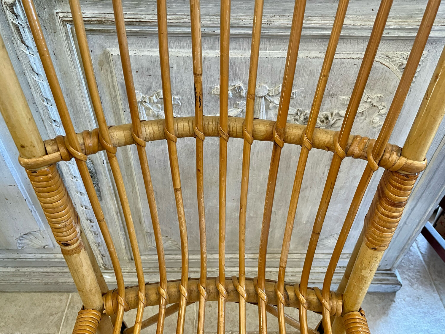 Set of four rattan chairs