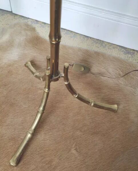 Floor lamp tripod brass decoration bamboo