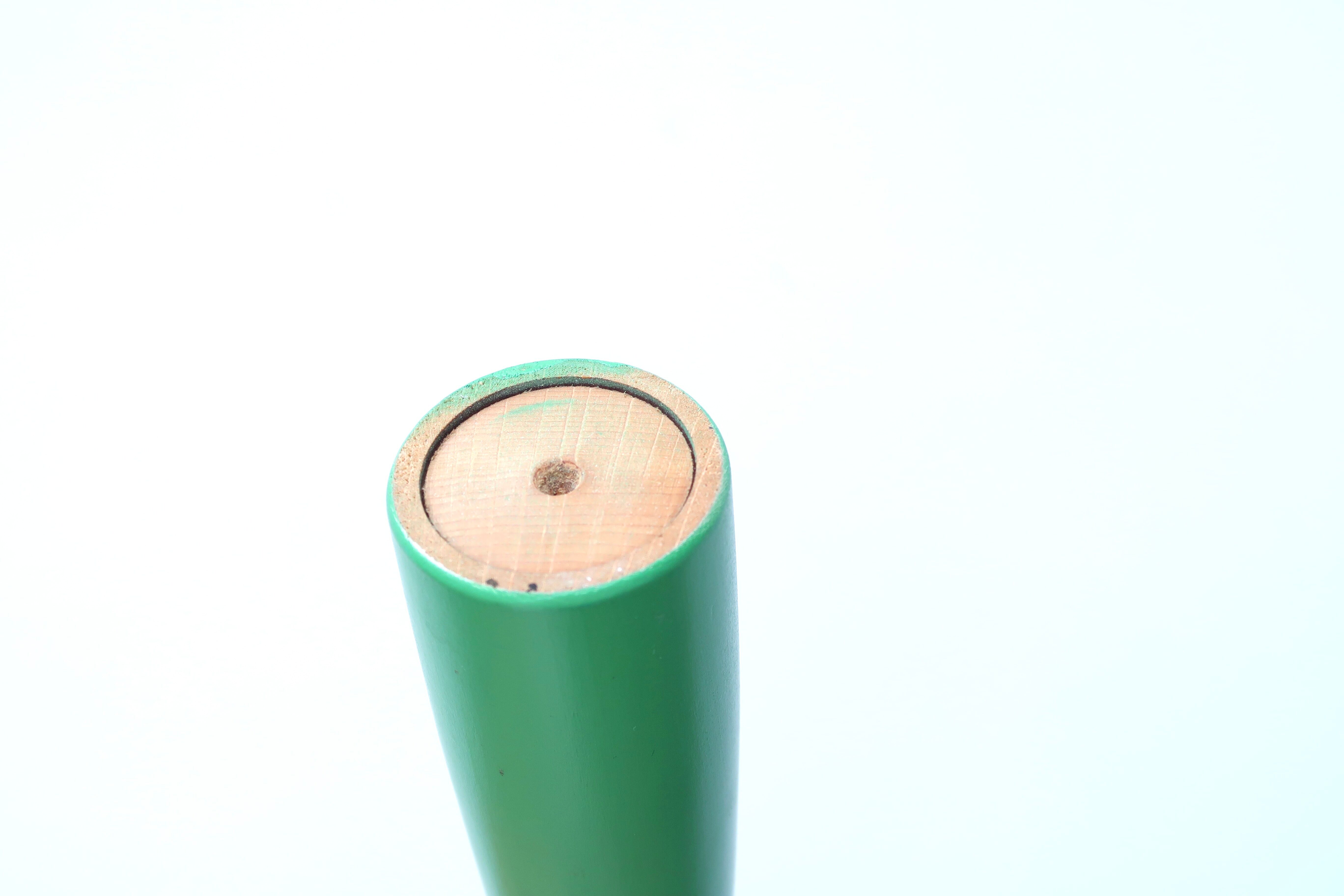 Scandinavian green vintage wooden candle holder