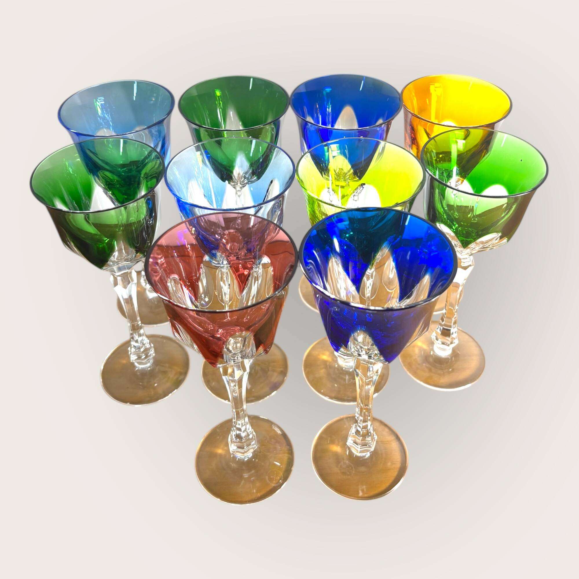 Roemer Crystal stemmed glasses, France color, XL