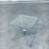 Cubist coffee table with lamp attributed to Max Sauze, France 1960s