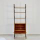 Mid-Century Modern Italian Freestanding Teak and Steel Modular Bookshelf,
