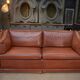 Maison Jansen leather sofa, France, 1970s