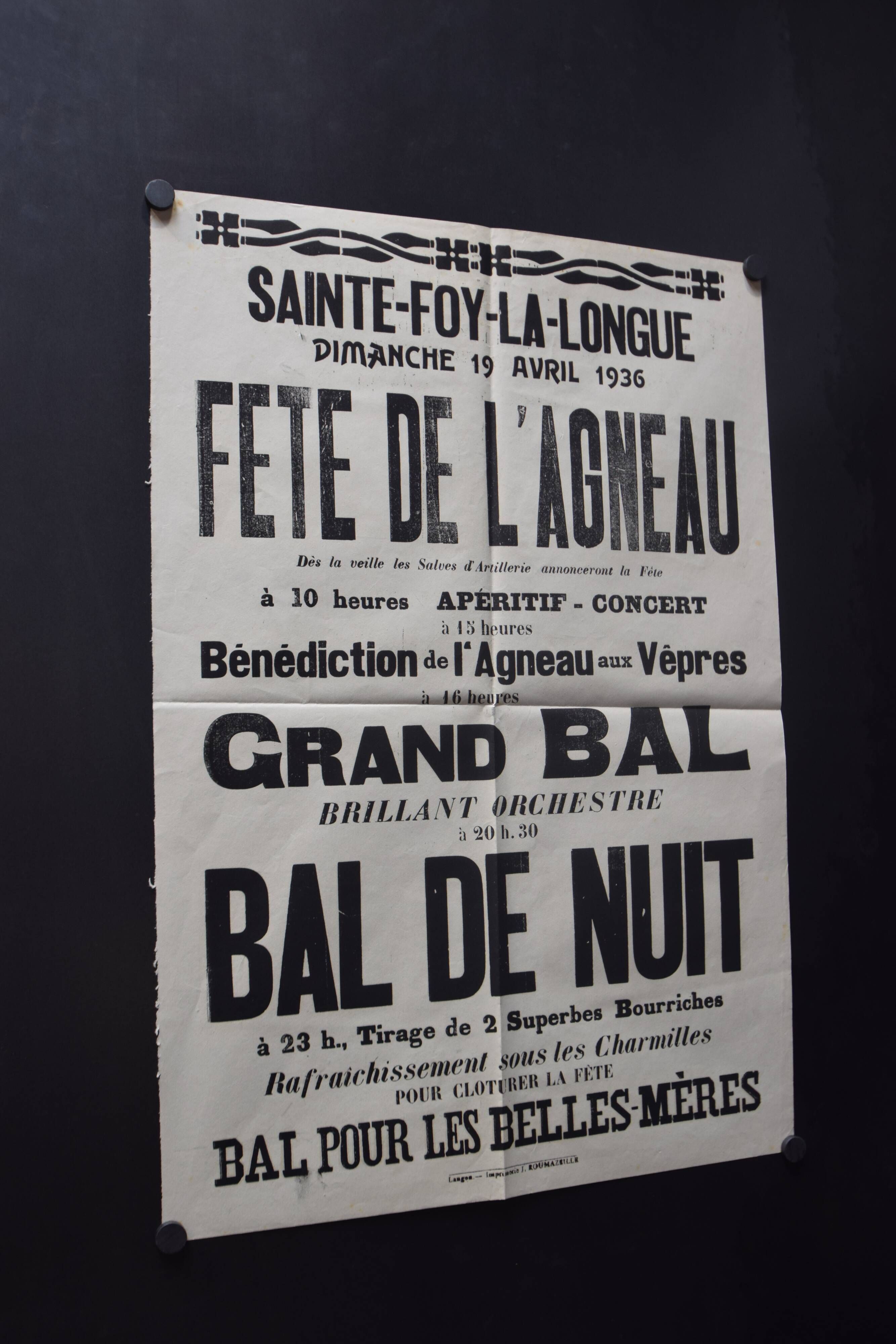 Poster "Feast of the Lamb" - Sainte-Foy-La-Longue - 1936
