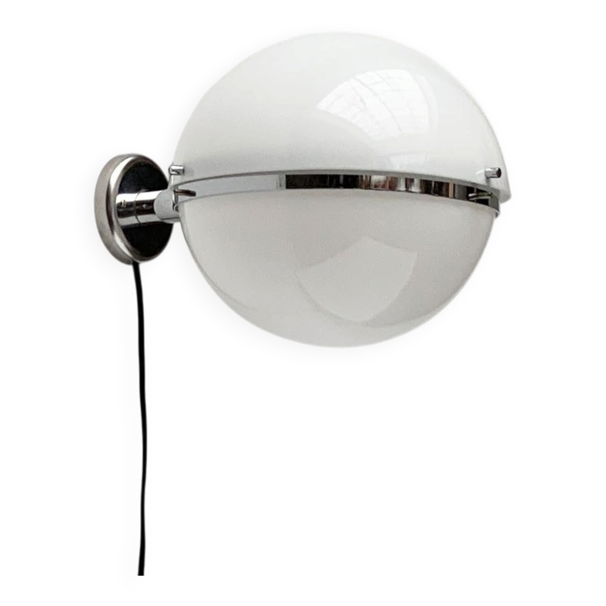 Mid-century Italian space age spherical wall light by Guzzini.