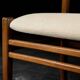 Chaises en teck et tissu beige danois modernes du milieu du siècle, ensemble de 4