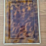 Coffee table with amber Bakelite top, turtle pattern, Vintage 70's