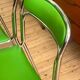 Série de 8 chaises Souvignet en chrome et skaï vert
