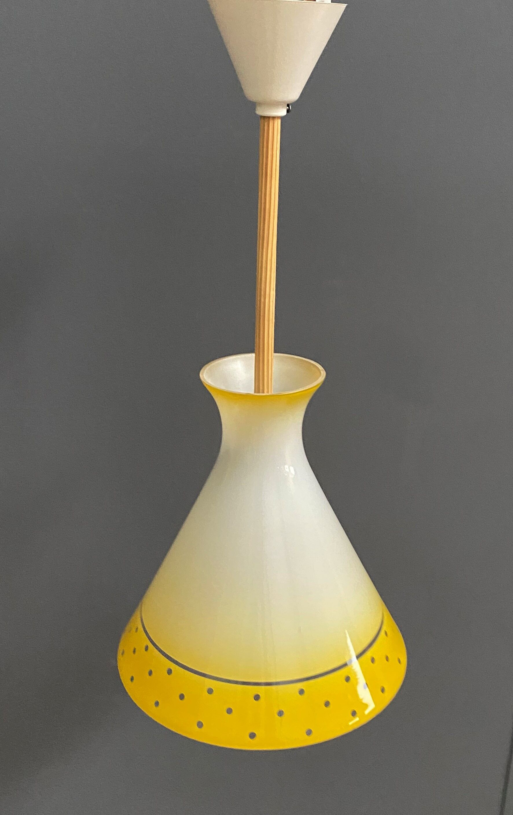 Yellow Glass pendant lamp 1960s