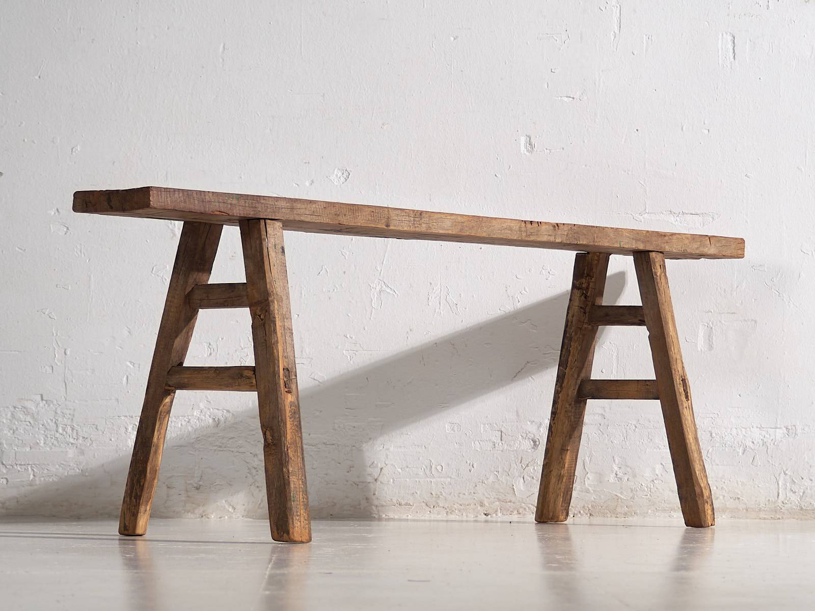 Antique solid wood bench (c.1870) #74