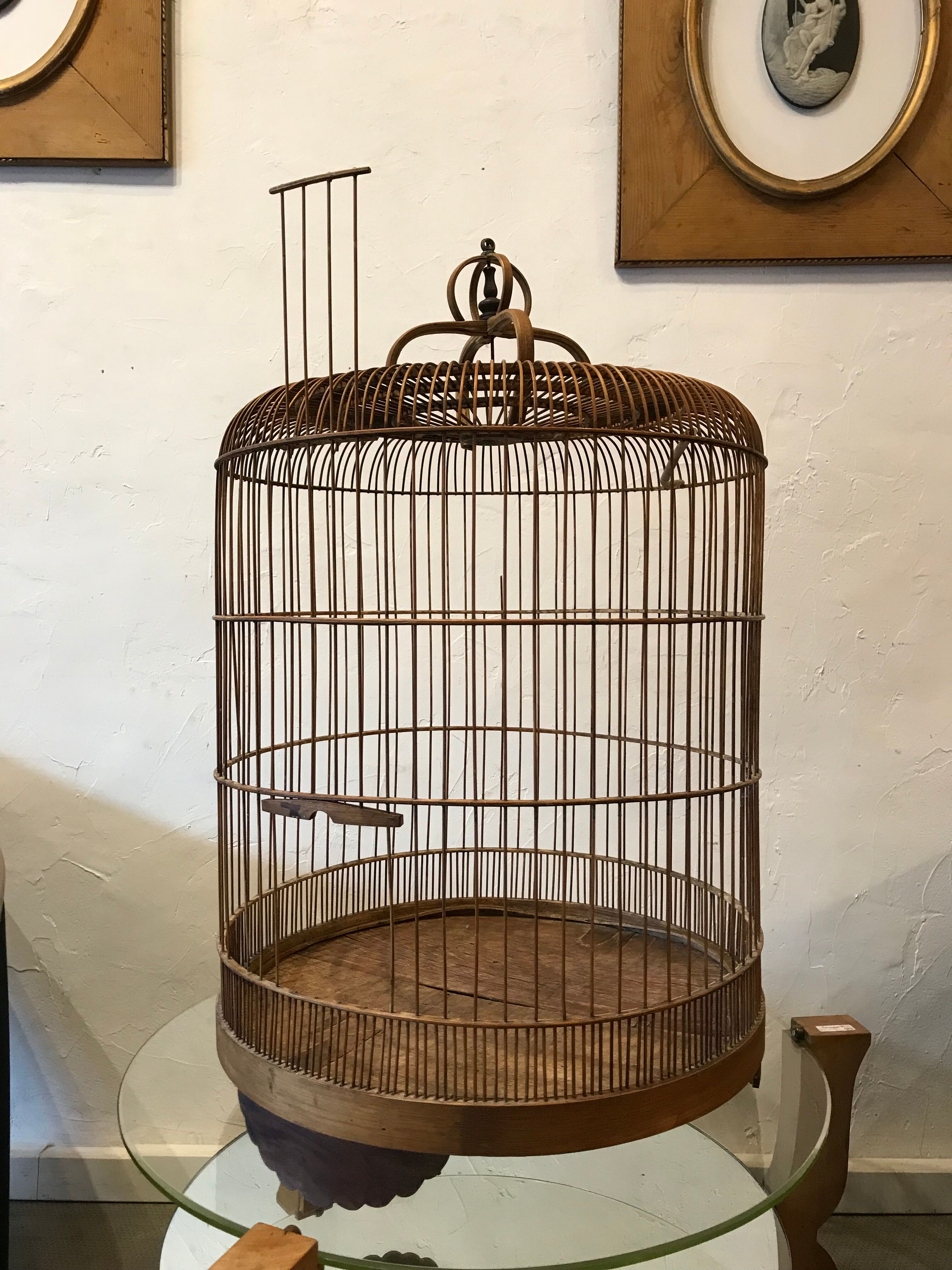 Birdcage old bamboo 70cm