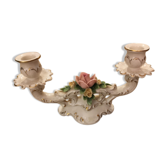 Ancient candlestick two porcelain branch