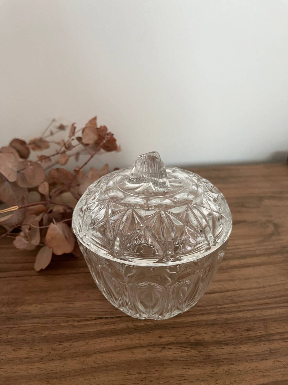 Sucrier en verre ciselé de reims