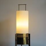 Stilnovo Italian brass glass table lamp 1950s