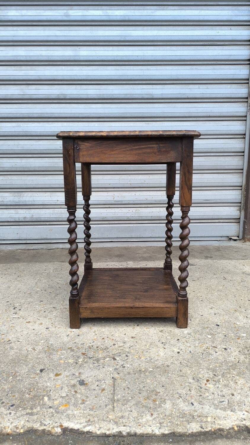 1950s turned wood side table