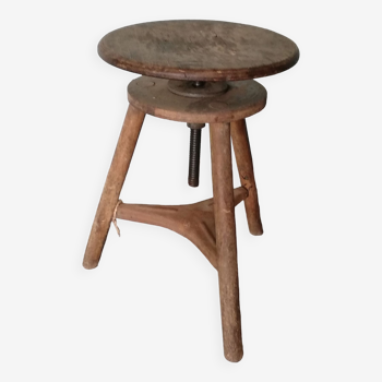 Tabouret tripode vintage en bois