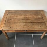 Rustic farm coffee table turned feet with 1 1930 drawer