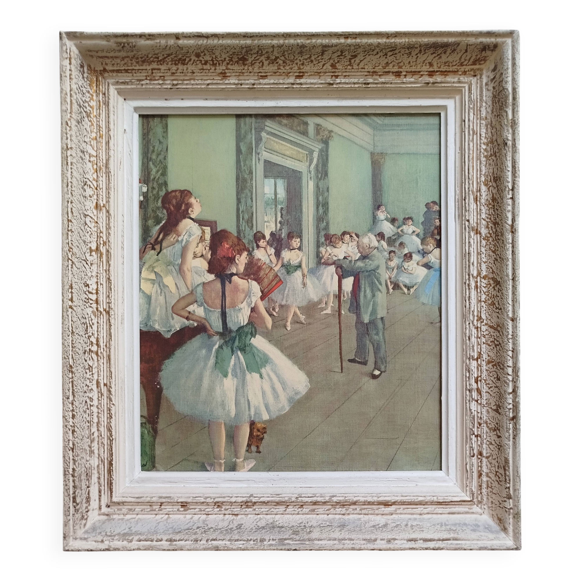 Old reproduction "The Dance Class" after Edgar Degas